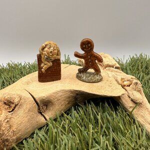 Vintage Wade Whimsies Nursery Rhyme Humpty Dumpty/Gingerbread Man Figurines